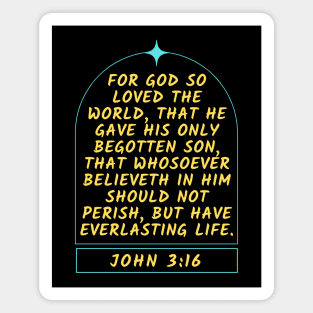 Bible Verse John 3:16 Magnet